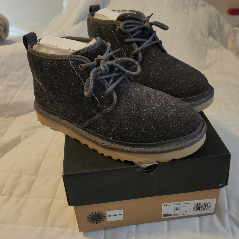 UGG Men's Charcoal Suede Boots - Picture 3 of 5
